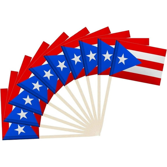 Puerto Rico Flag Puerto Rican Small Toothpick Mini Cupcake Flags Decorations (100 pack)