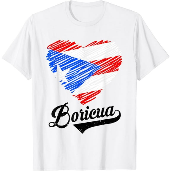 Puerto Rico Flag Rican Heart Boricua Hispanic Heritage Month T-Shirt