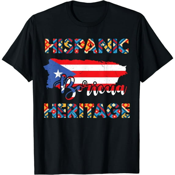 Puerto Rico Flag Shirt Hispanic Heritage Month Boricua Rican T-Shirt