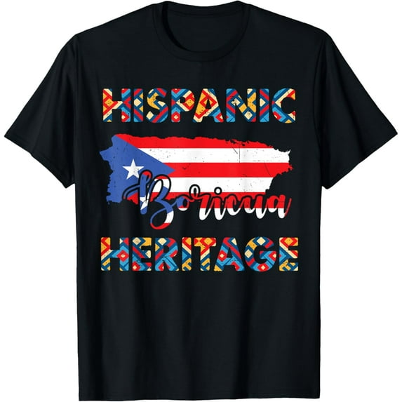 Puerto Rico Flag Shirt Hispanic Heritage Month Boricua Rican T-Shirt