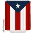 thumbnail image 1 of Puerto Rico Flag Shower Curtain Star Red Stripes and Blue Patriot Shower Curtains for Bathroom Curtain Sets with Hooks Waterproof Fabric Bath Curtain Standard Size 72" x 72", 1 of 6