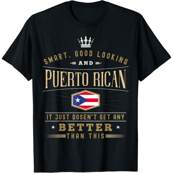 Puerto Rico Flag Souvenirs for Puerto Ricans Men & Women T-ShirtMen and women, Black T-shirt, size: Extra large