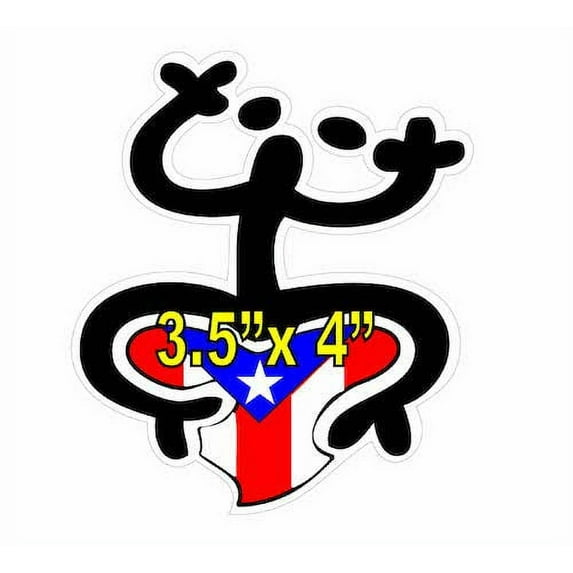 Puerto Rico Flag Sticker (Pack of 2) Puerto Rican Coqui Taino Flag, Vinyl Decal