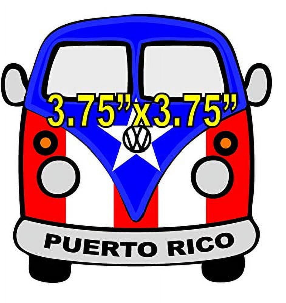 Puerto Rico Auto Sticker Puerto Rico Flag Sticker (Pack of 2) Vinyl Decal VW Van, Boricua ...