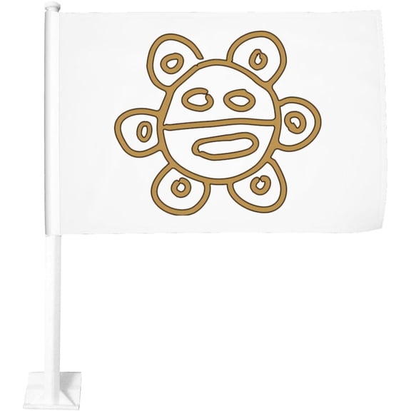 Puerto Rico Flag Sun Tribal Sol Taino Car Flag 12x18 Inch Window Clip Flag - Double Sided Fade Resistant Outdoor Decoration Let Your Cars Stand Out