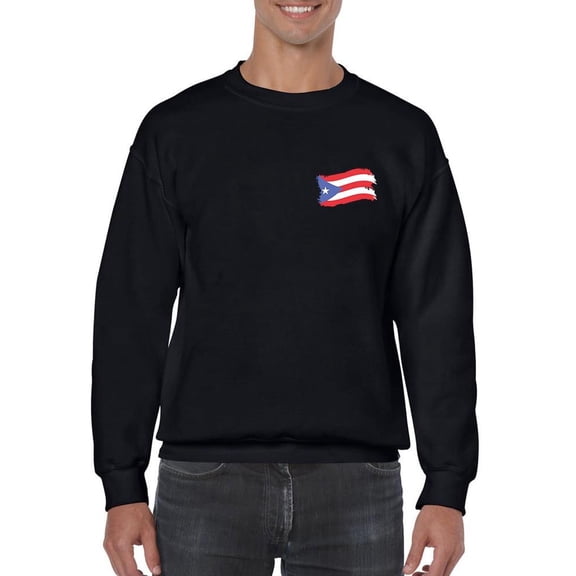 Puerto Rico Flag. Sweatshirt Men -SPIdeals Designs, Male 4X-Large