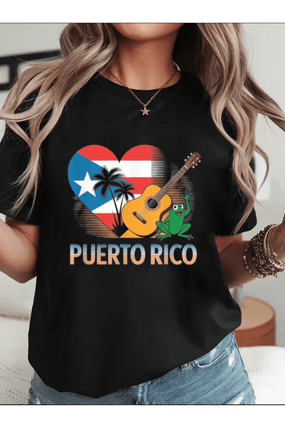 Puerto Rico Flag Taino Boricua Heritage Month Frog Unisex T-Shirt, up to Size 5XL