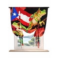 thumbnail image 1 of Puerto Rico Flag Tie Up Curtains for Windows 63 Inch Length Balloon Curtains Kitchen Adjustable Balloon Window Shade Frog Red Flower Summer Leaf Tie Up Valance Bathroom Curtain Window 46"x63", 1 of 6