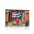 thumbnail image 1 of Puerto Rico Flag Wall Art for Living Room,Canvas Picture Wall Decor for Bathroom Bedroom,Farmhouse Retro Flowers American Flags Painting Artwork for Office Kitchen Hallway Dining Room Decor 20"x24", 1 of 8