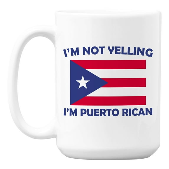 Puerto Rico Flag White Ceramic Coffee & Tea Mug for a Puerto Rican (15oz)