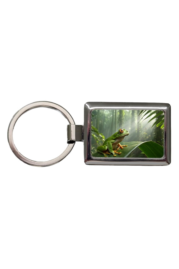 Puerto Rico Frog Cute Metal Rectangle Keychain