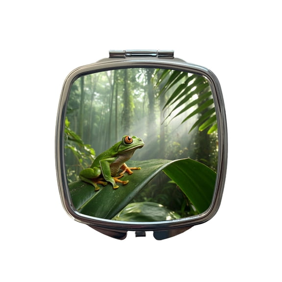 Puerto Rico Frog Cute Travel Makeup Handbag Purse Small Pocket Compact Mirror