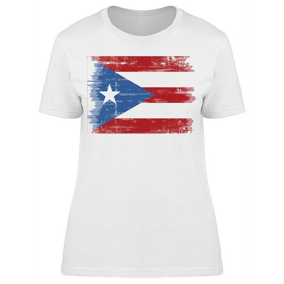 Puerto Rico Grunge Flag T-Shirt Women -Image by Shutterstock, Female x-Large