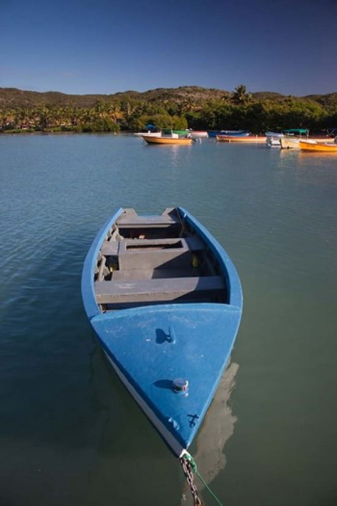 Puerto Rico Guanica Bahia de la Ballena bay boats Canvas Art - Walter Bibikow DanitaDelimont (24 x 36)