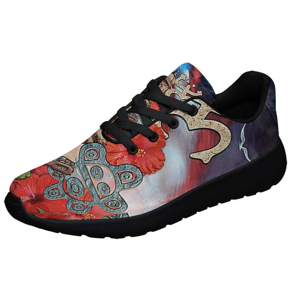 Puerto Rico Hibiscus Coqui Frog Shoes Sneakers Black Size 11.5