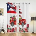 thumbnail image 1 of Puerto Rico Hibiscus Frog Flag Red Car Window Curtains In The Living RoomKitchen Window Curtains Hotel Printed Drapes, 1 of 2