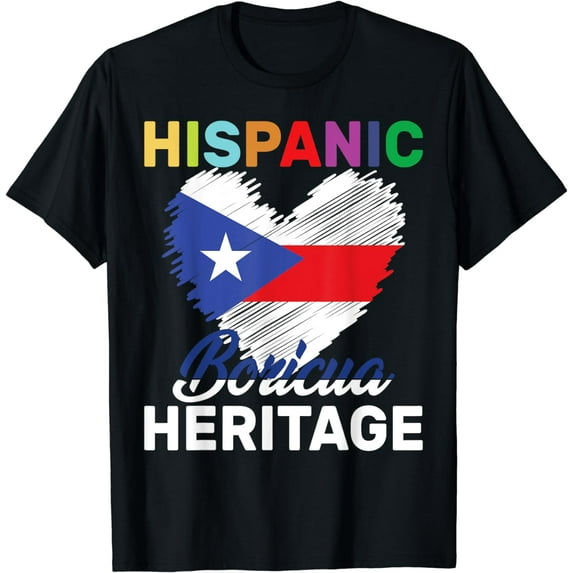 Puerto Rico Hispanic Heritage Month Boricua Rican Flag pride T-Shirt