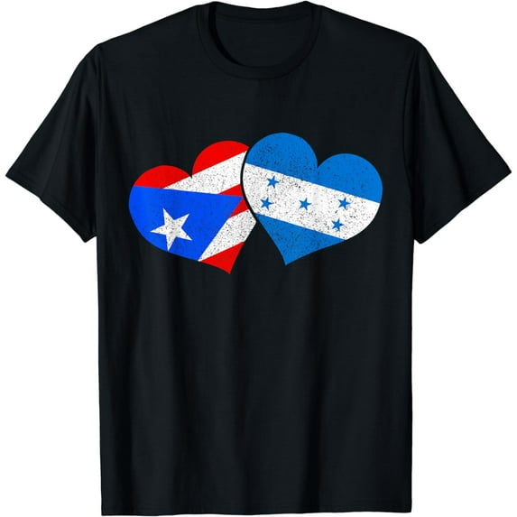 Puerto Rico & Honduras Pride Heritage Puerto Rican Flag T-Shirt