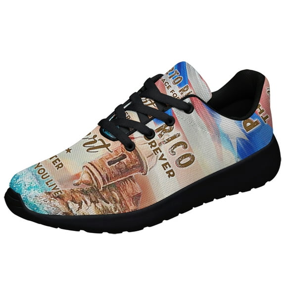 Puerto Rico In My Heart Shoes Sneakers for Women Men Black Size 3.5
