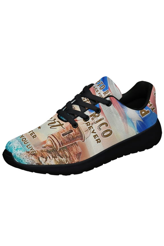 Puerto Rico In My Heart Shoes Sneakers for Women Men Black Size 3.5