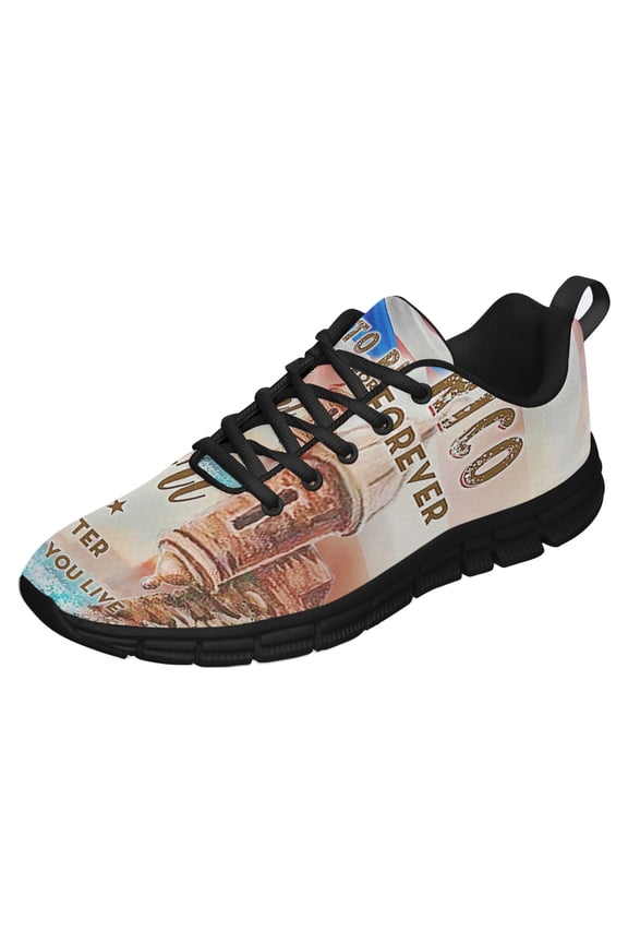 Puerto Rico In My Heart Shoes for Men Women Running Shoes Lightweight Walking Sneakers Mesh Athletic Sport Shoes Black Size 11.5