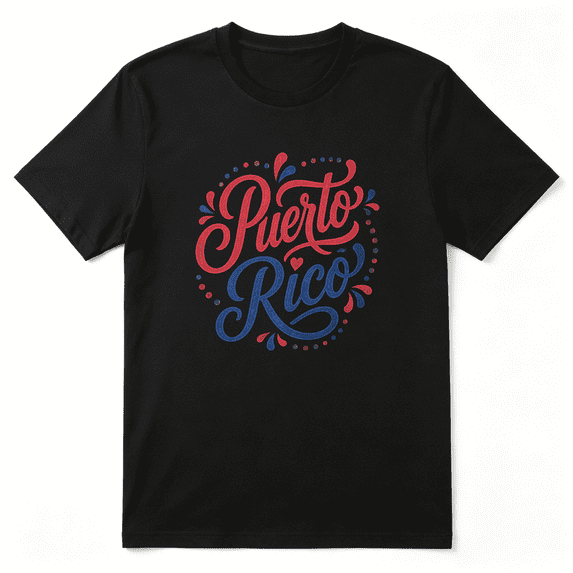 Puerto Rico Island Name Retro Graphic Tee for Men and Women, Family Reunion Holiday Gift Cotton Short Sleeves T-Shirt