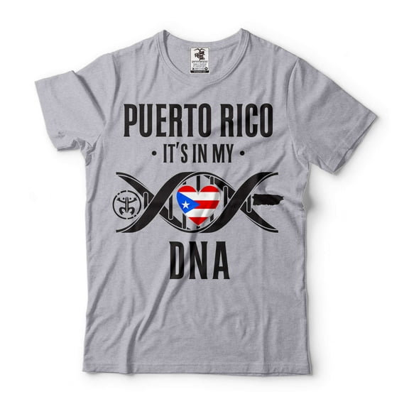 Puerto Rico It Is in My DNA Shirt Puerto Rico National Flag Shirt USA Puerto Rico Patriotic Gifts (Small Grey)
