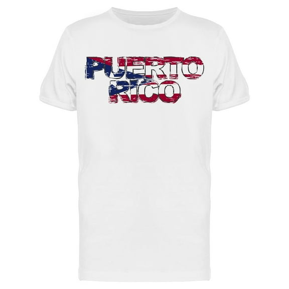 Puerto Rico Lettering T-Shirt Men -Image by Shutterstock, Male Large