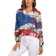thumbnail image 1 of Puerto Rico Long Sleeve Blouse Woman Streetwear Casual Shirts Summer Oversize Woman Streetwear Clothing Birthday Present, 1 of 7