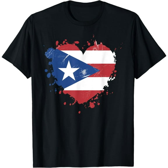Puerto Rico Love Heart Flag Proud Girl T-Shirt Shirts