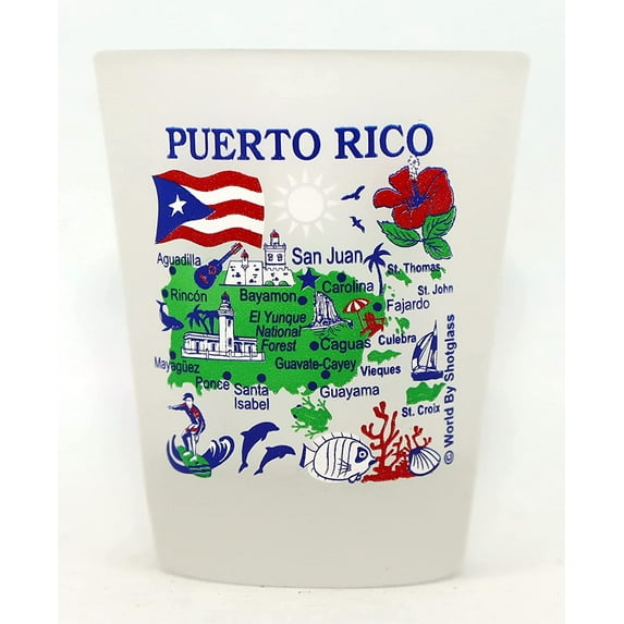 Puerto Rico Map Shot Glass