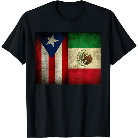 Puerto Rico & Mexico Flag Patriotic Boricua & Mexican Pride T-Shirt