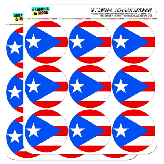 Puerto Rico National Country Flag 2" Scrapbooking Crafting Stickers