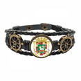 thumbnail image 1 of Puerto Rico National Emblem Leather Braided Ocean Bracelet Wristband, 1 of 4