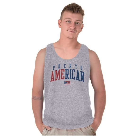 Puerto Rico Nuyorican USA State Flag Tank Top T Shirts Men Women Brisco Brands S