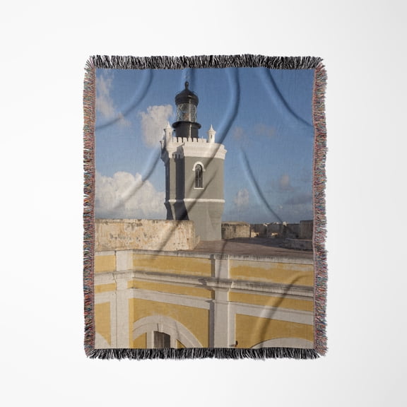 Puerto Rico, Old San Juan, El Morro Lighthouse-Ca27 Wbi0012 - Walter Bibikow, Woven Blanket