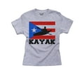 thumbnail image 1 of Puerto Rico Olympic - Kayak - Flag Boy's Cotton Youth Grey T-Shirt, 1 of 2