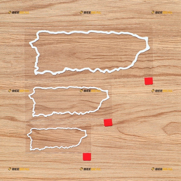 Puerto Rico Outline Puerto Rican Map PR Vinyl Decal Sticker - 3 Pack White, 3 Inches, 4 Inches, 6 Inches - No Background for Car Boat Laptop