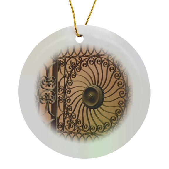 3drose, Puerto Rico, Ponce, Colonial Architecture-ca27 Jme0134 - John and Lisa Merrill, Circle Porcelain Ornament