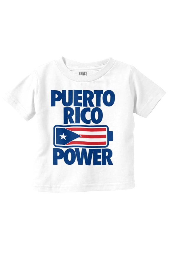 Puerto Rico Power PR Flag Pride Toddler Boy Girl T Shirt Infant Toddler Brisco Brands 2T