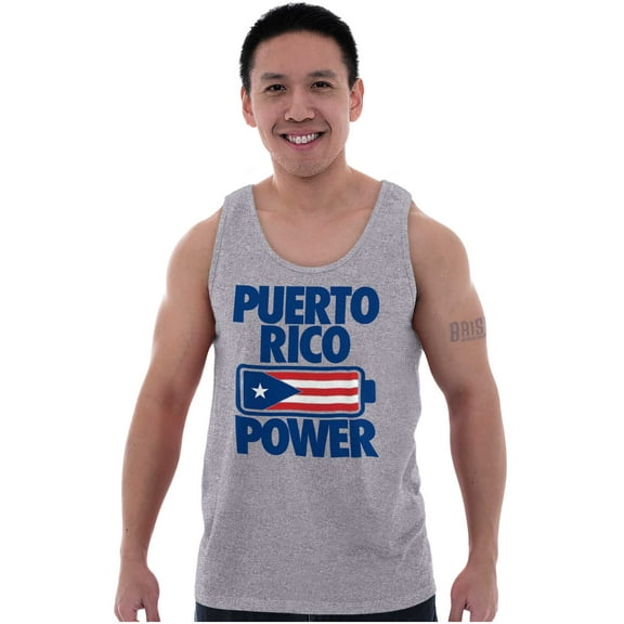 Puerto Rico Power PR Flag Pride Plus Size Graphic Tank Top Brisco Brands 3X