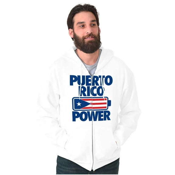 Puerto Rico Power PR Flag Pride Unisex Fleece Graphic Zip Up Hoodie Brisco Brands 5X