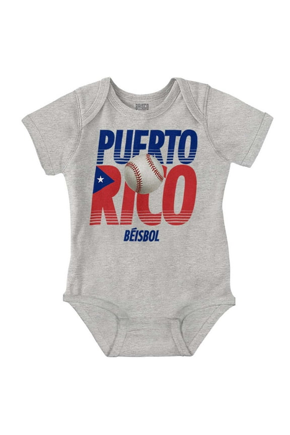 Puerto Rico Pride Baseball PR Sports Romper Boys or Girls Infant Baby Brisco Brands 12M
