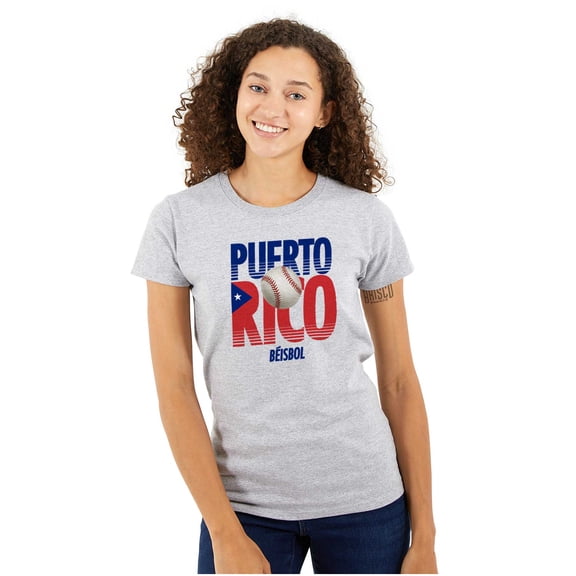 Puerto Rico Pride Baseball PR Sports Womens Fitted Plus Size Graphic Tee Brisco Brands 2X