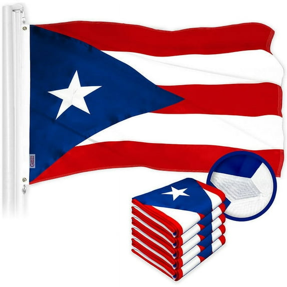 Puerto Rico Puerto Rican Flag 3x5FT 5-Pack Embroidered Polyester By G128