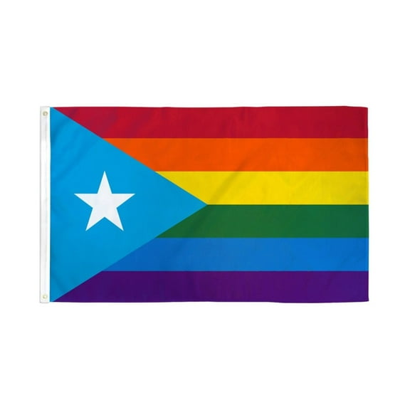 Puerto Rico (Rainbow) Flag 3x5ft Poly