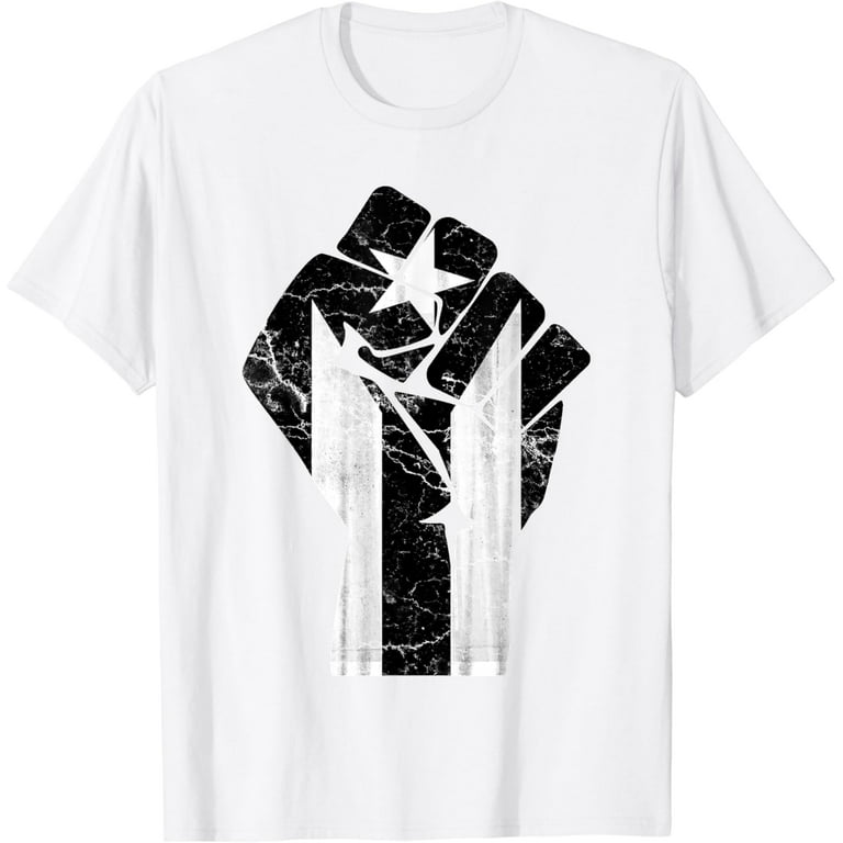Puerto Rico Resiste Black Flag TShirt Fist