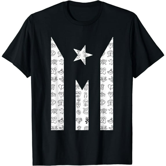 Puerto Rico Resiste Flag Gift with Taino Art Symbols Clean T-Shirt