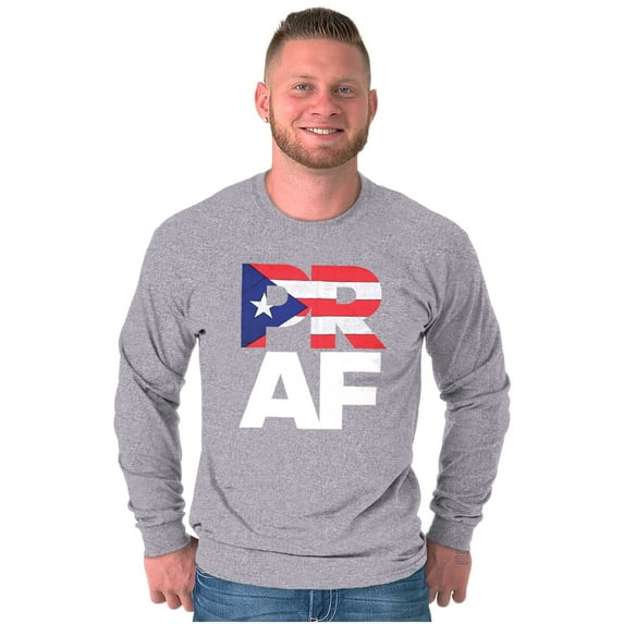 Puerto Rico Rican Boricua AF Flag Long Sleeve TShirt Men Women Brisco Brands S