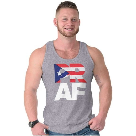 Puerto Rico Rican Boricua AF Flag Plus Size Graphic Tank Top Brisco Brands 2X